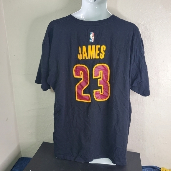 Adidas T-Shirt Men's XXL Black Cleveland Cavaliers #23 Lebron James 2XL - Picture 2 of 6